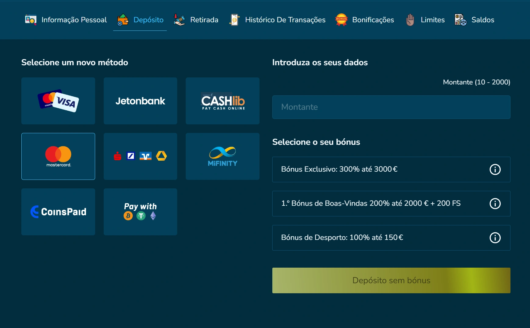 Métodos de Pagamento do Casino VolerBet