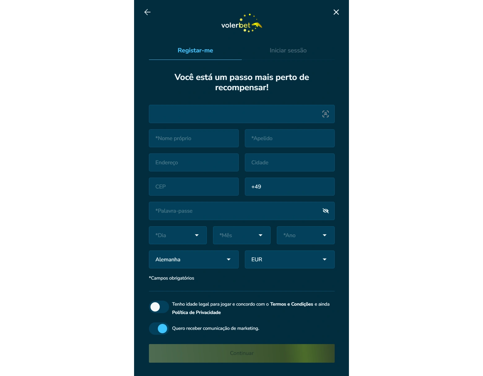 Como se Registrar na VolerBet